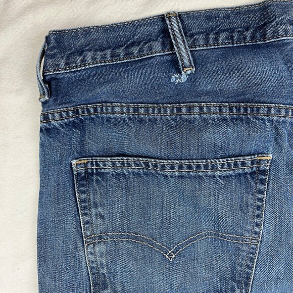 Levi's 569 Jean Shorts Jorts Blue Size 44 Medium Wash Denim High Rise Pockets - Picture 5 of 13